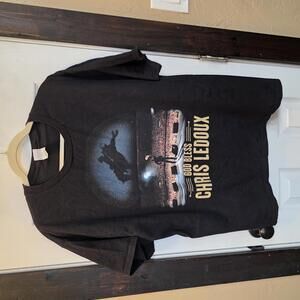 Vintage God Bless Chris Ledoux Black Graphic T-Shirt XL